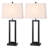 Rogina 28.5" Black Metal Table Lamp Set with USB Type-C Ports and Built-in Outlet-113301795-113301794