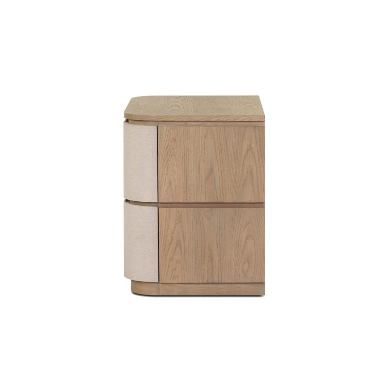 Mariella Nightstand-Beige Painted Linen