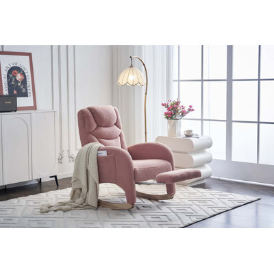 Chaise berçante en coton et lin