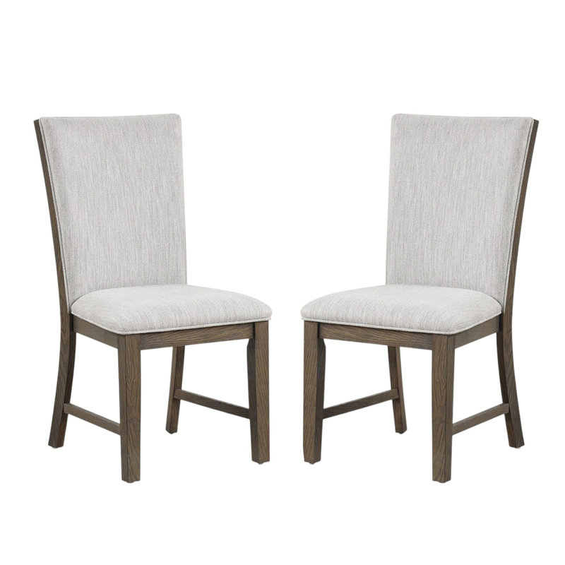Ensemble de 2 chaises de salle à manger rembourrées avec pieds en bois de chêne