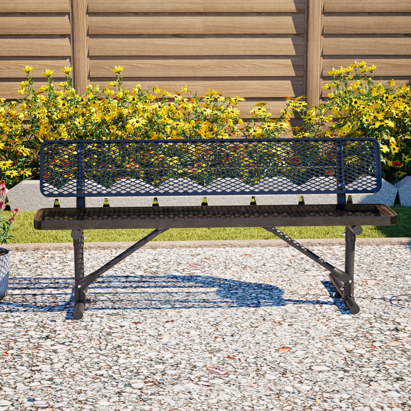 Banc de pique-nique en métal, banc de repas extérieur