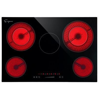 30 po Plaque de cuisson rayonnante électrique à 5 éléments Ego certifiée ETL, 240 V 7200 W, poêle encastré noir