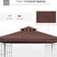 Auvent de remplacement pour pavillon de jardin 9,8 pi X, 2 chiffons, café, pour auvent extérieur de 9,58 pi 01-0153 et 100100-076, protection solaire, convient aux cadres