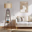 155cm Walnut Tripod Floor Lamp