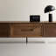 Meuble télé avec tiroirs de rangement en noyer noir-107505487