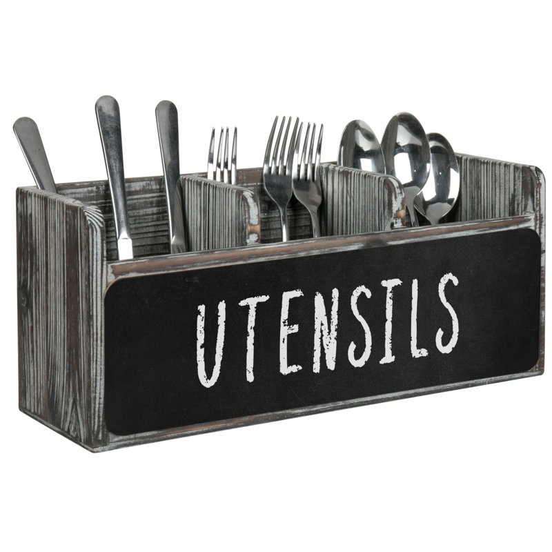 Wood Rectangle Flatware Caddy