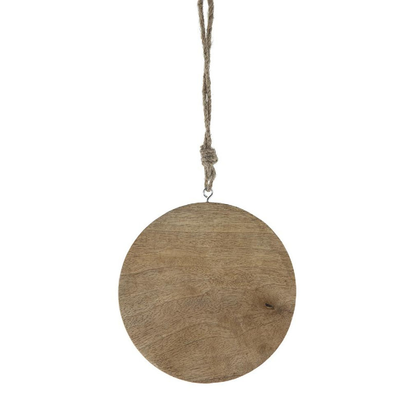 Set of 12 Brown Mango Wood Snowflake Hanging Ornaments