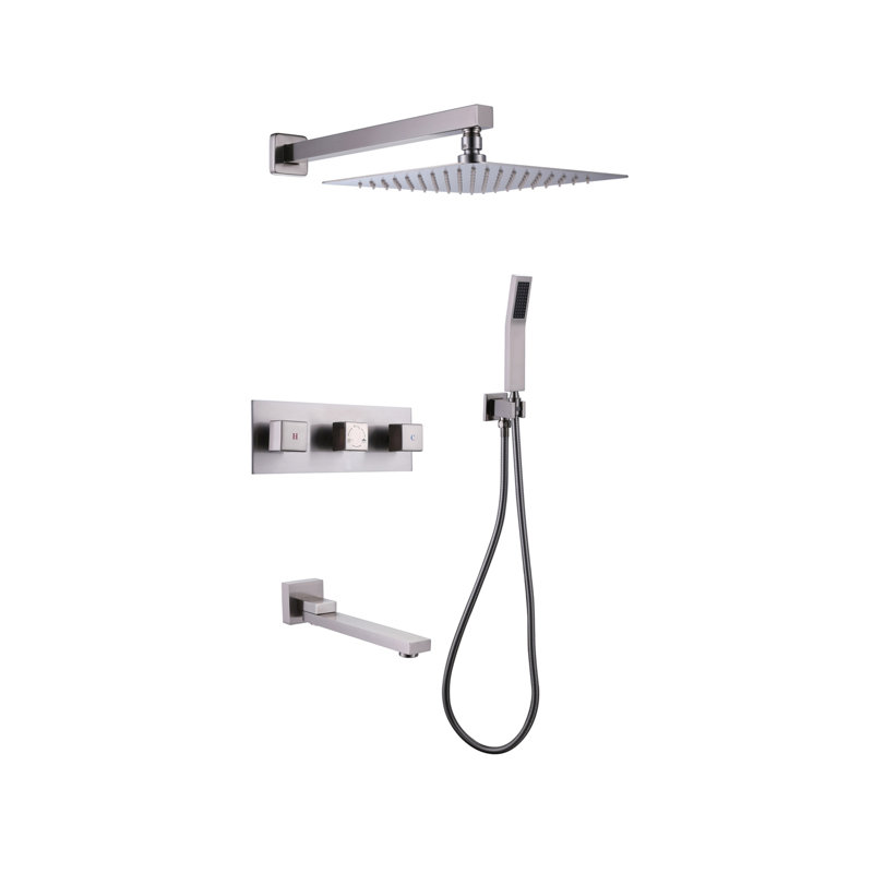 Trustmade 3 Function Temperature Control Complete Shower System With Rough-In Valve, 10 Inches