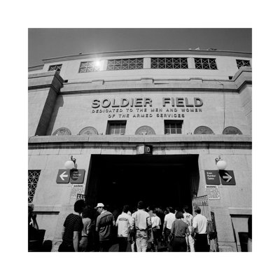 Spectators Entering A Football Stadium, Soldier Field, Lake Shore Drive, Chicago, Illinois, USA by Panoramic Images - Wrapped Canvas Print