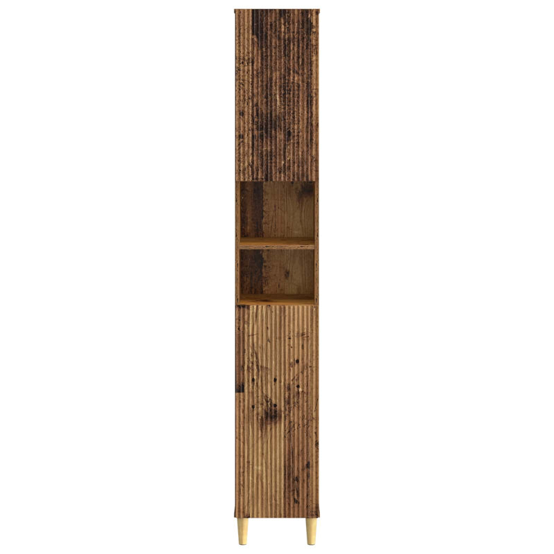  Bathroom Cabinet with Open Shelf ARNHEM Engineered Wood Modern Storage, Old Wood