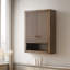 Armoire de rangement de salle de bain murale 24 po avec 2 portes, tablette réglable et tablette ouverte-123123719-123398541