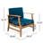 Blue Wood Club Chair, Weather Construction, Slat Panels Chair In Blue, To Weathering,-1457363216