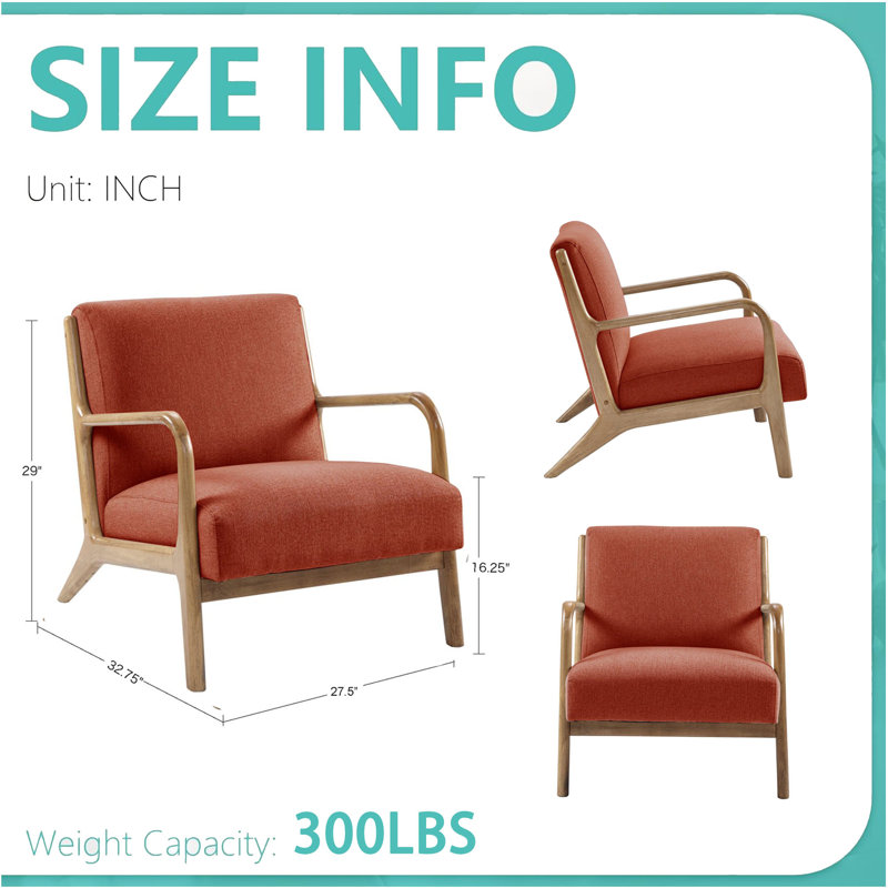 Fauteuil Leslea, Mélange de lin orange