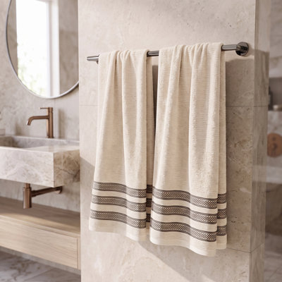 100% Zero Twist Cotton Ribbed Plush Soft Bath Towels
