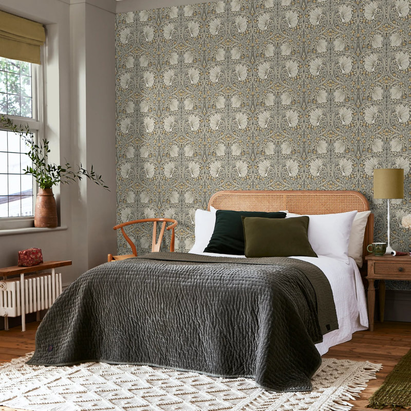 William Morris At Home Pimpernel Floral Wallpaper, Grey