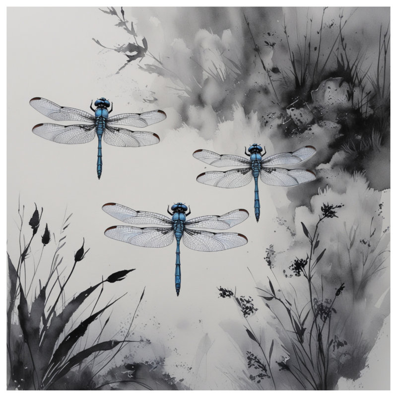 Tapis de bain aquarelle Blue Dragonfly, L 34 po x L 21 po