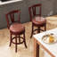 Ensemble de tabourets pivotants 30 po à hauteur de bar 30 po avec dossier haut et repose-pieds en bois massif-383664555-383664554