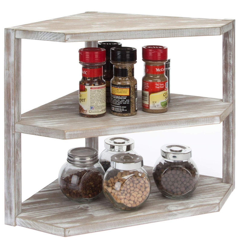 Étagère de coin en bois à 3 niveaux
