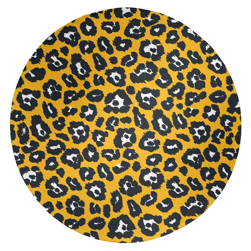 Animal Print Indoor Rug, Round 5'