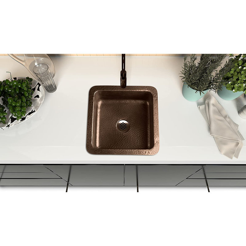 Hand Hammered Copper 12" Dual Mount Single Bowl Sink
