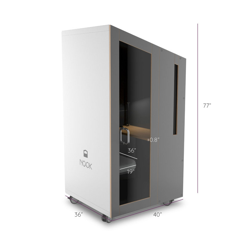 NOOK Solo Meeting Pod - Soundproof Phone Booth With Desk & Power Outlets