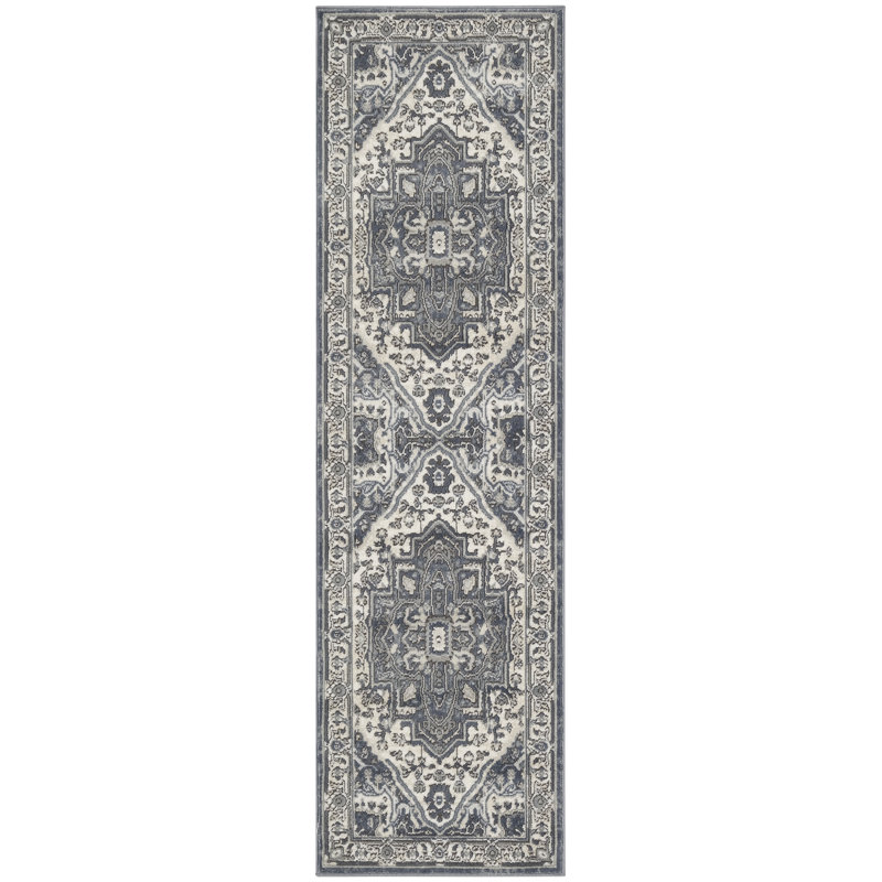 Graelyn Navy Ivory Vintage Indoor Rug, Runner 2'2" x 10'