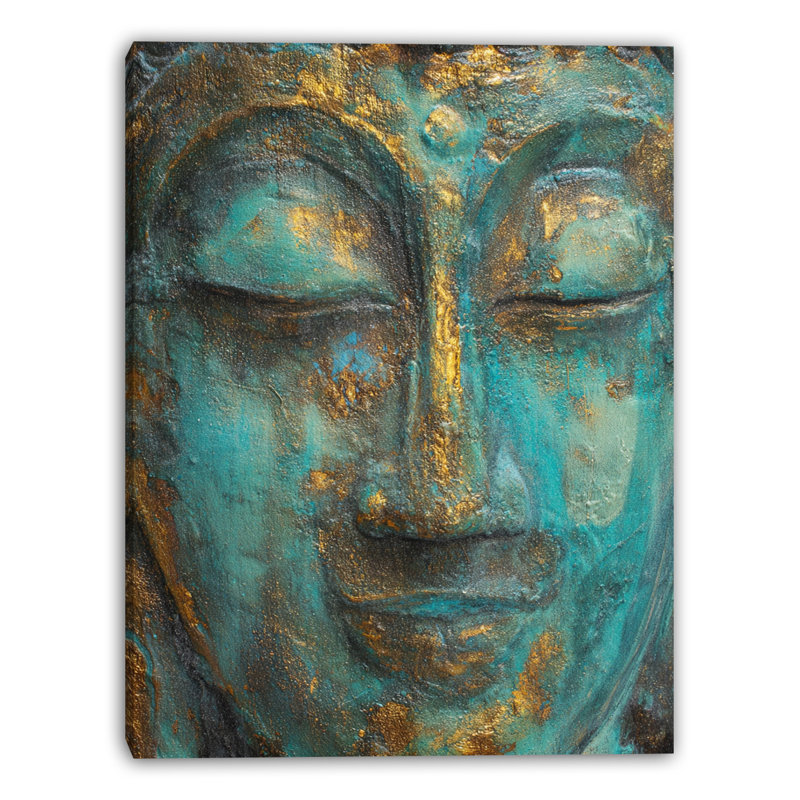 Art mural sur toile Verdigris Buddha III, L 30 po x H 40 po x P 1,5 po