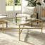100cm Square Glass Coffee Table with Gold Metal Frame