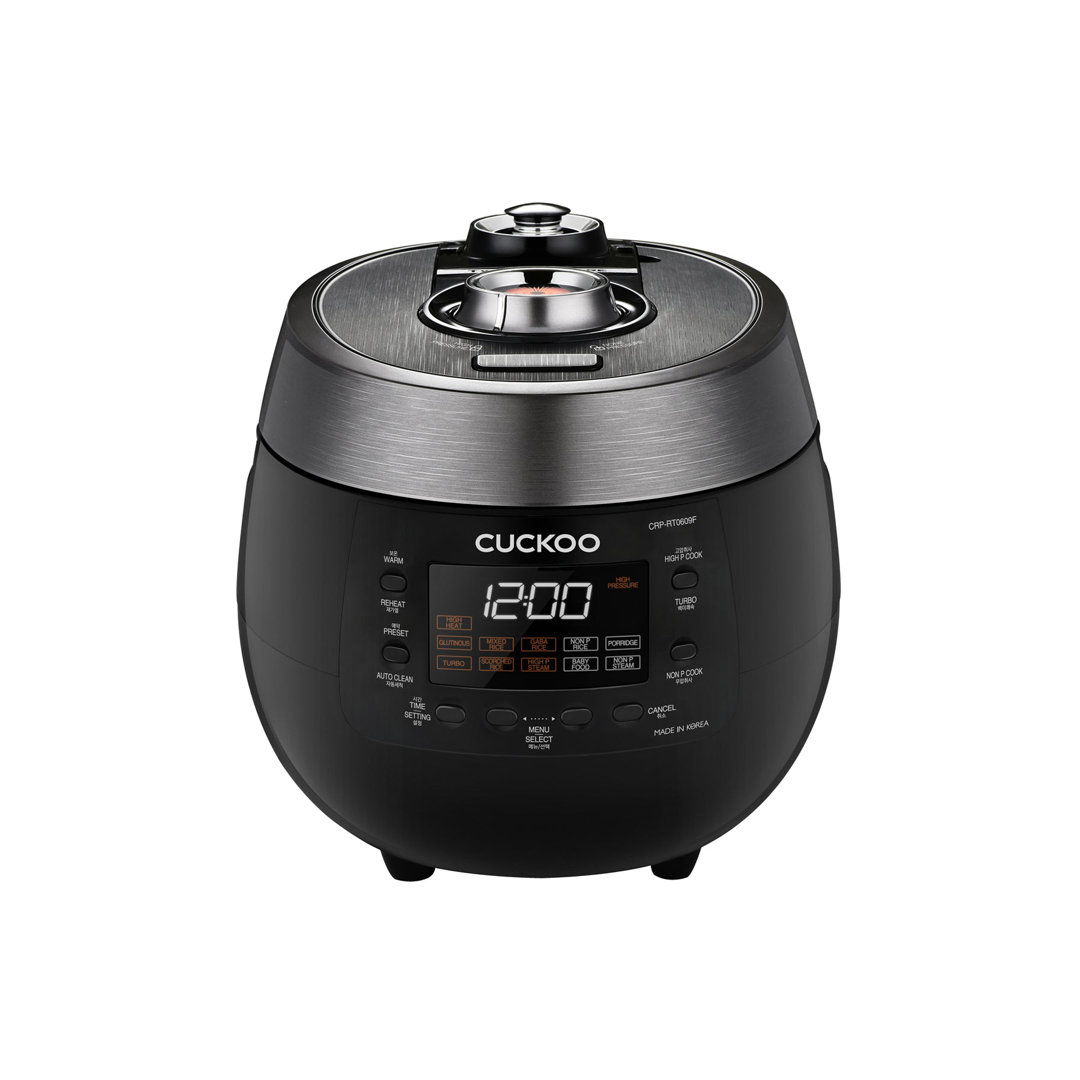 CUCKOO 6-Cup Twin Pressure Rice Cooker & Warmer with Nonstick Inner Pot, 14 Menu Options, Safe Steam Release, 3 Voice Guide, Auto Clean (Black) CRP-RT0609FB Cuckoo Electronics 