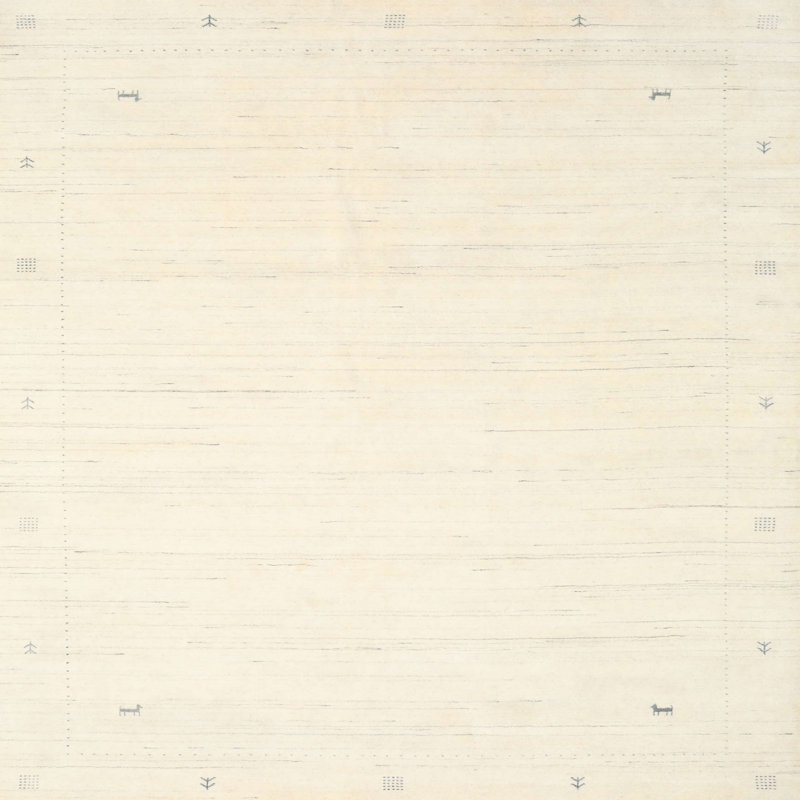Tapis beige contemporain, Carré 6 pi x 6 pi