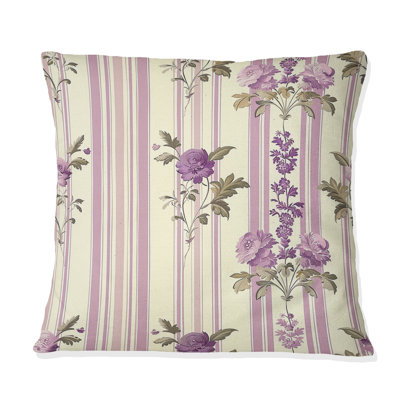 Lavande à rayures fines - Coussin décoratif transitionnel