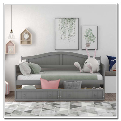 Wooden Daybed with 2 drawers