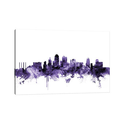 Kansas City, Missouri Skyline by Michael Tompsett - 1 Piece Wrapped Canvas Wall Art