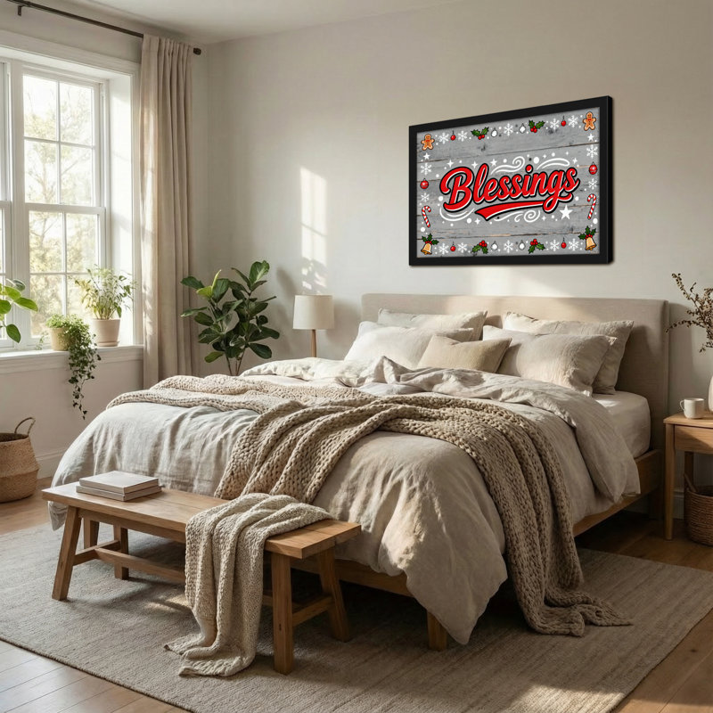 Impression de motifs décoratifs de Noël «Christmas Blessings», H 12 po x l 18 po