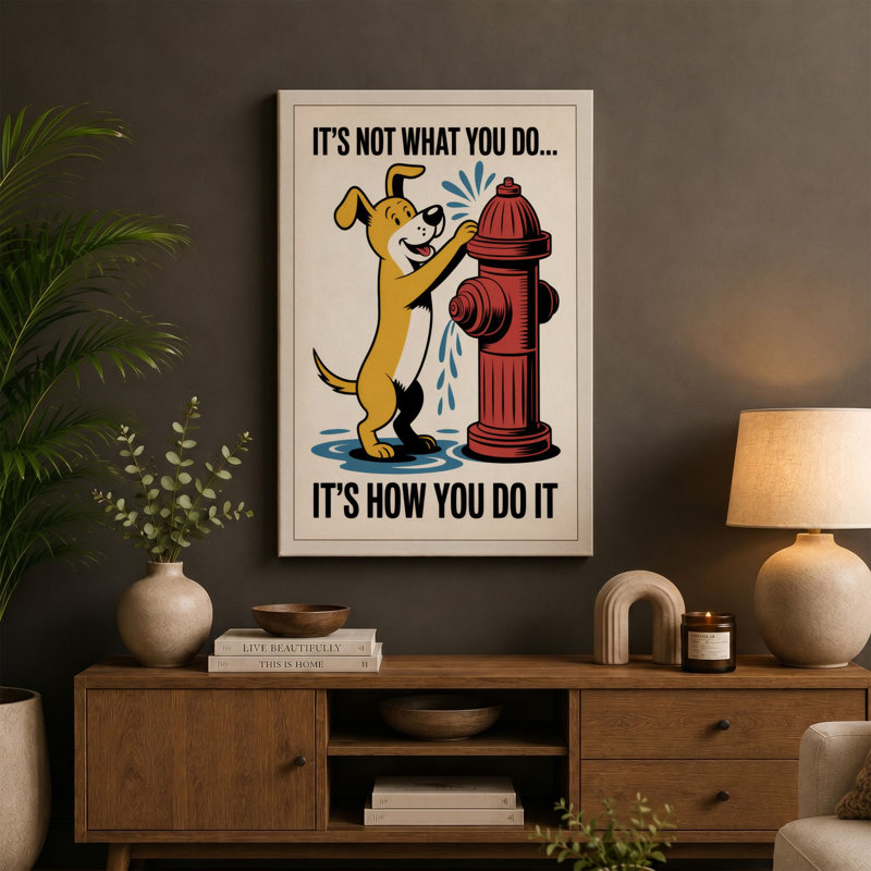 It's How You Do It Retro - Wrapped Canvas, 24x16 - 61.0 x 40.6 cm, Terracotta Border