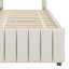 Lit simple avec lit gigogne escamotable et 3 tiroirs de rangement en dessous, lit plateforme simple tapissier en lin-548246515