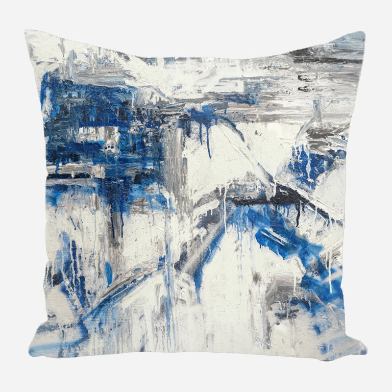 Decorative Linen Throw Pillow Linen Square Pillow Cover & Insert, 15" x 15", Square