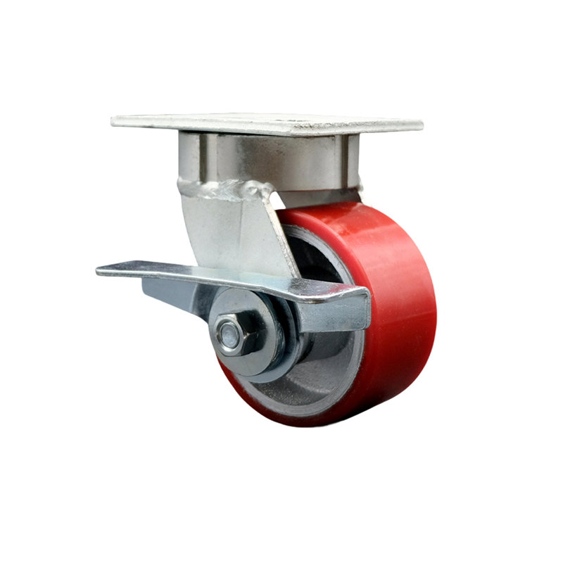Roulettes pivotantes avec frein Kingpinle, Rouge