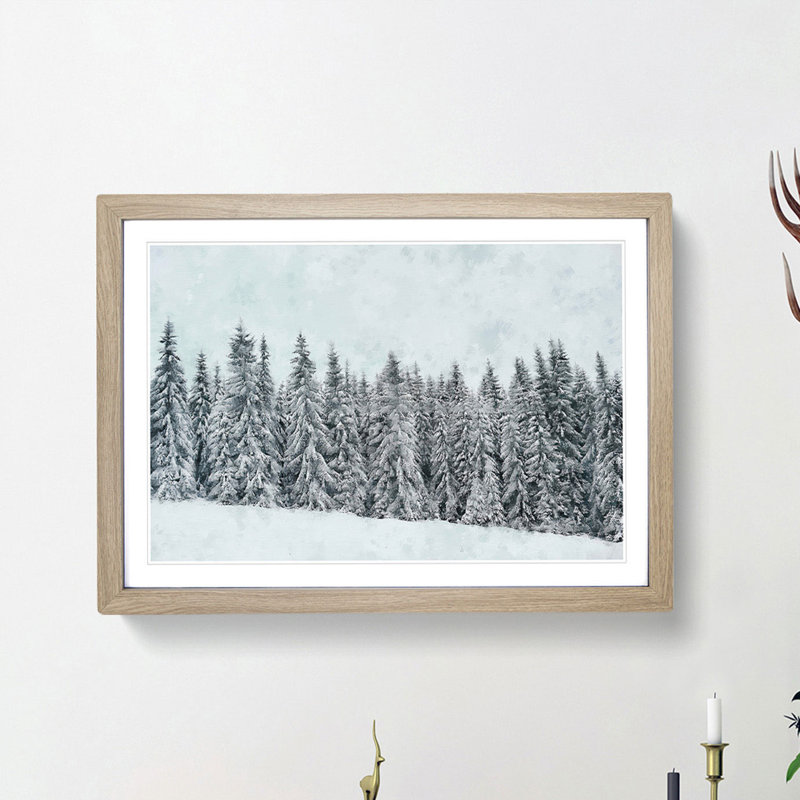 Points of the Trees - Framed Print, 62cm H x 87cm W x 2cm D, Oak Framed