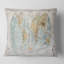 Carré, ancienne carte du monde II - Coussin décoratif à imprimé rustique-60157921