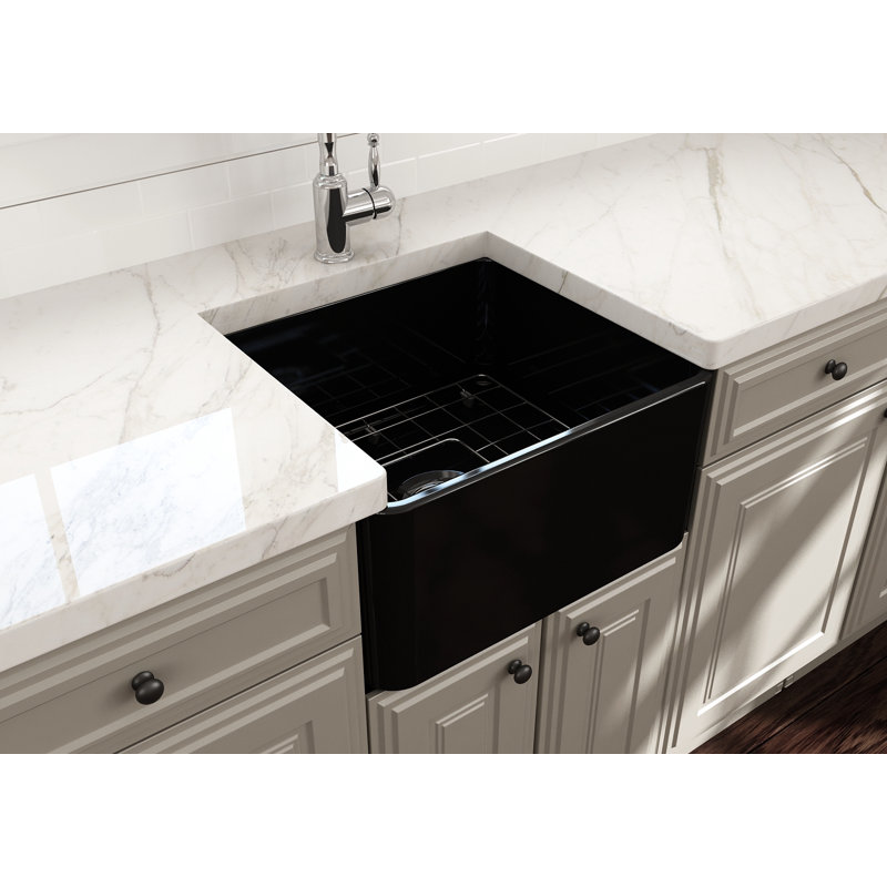 20'' L Farmhouse Kitchen Sink, Matte Black