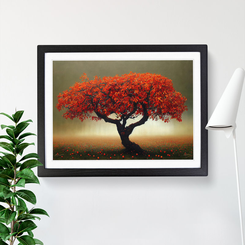 Serene Apple Tree - Framed Print, Black , 46cm H x 64cm W x 2cm D