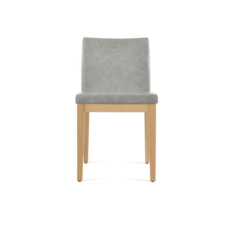 Aria Wood Dining Chair, Natural, Light Gray