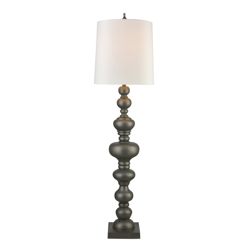 Meymac 74'' High 1-Light Floor Lamp - Pewter, White, Gray