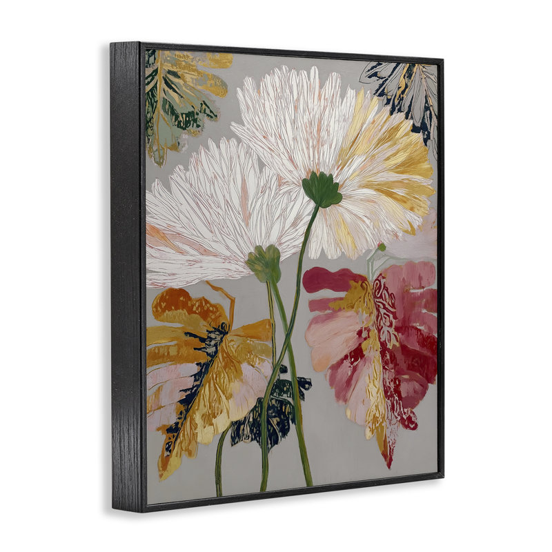 Giclée encadrée «Playful Assumption Flowers», conception par Annabelle Hall, H 20 po x l 16 po, Giclée encadrée noir minuit