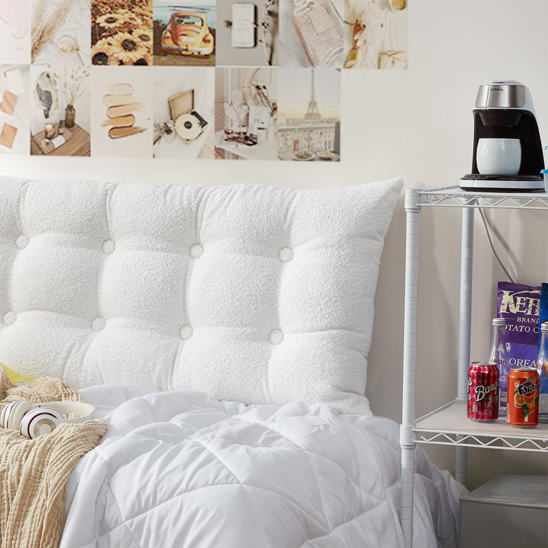 Rainha Polyester Backrest Rectangular Pillow Cover & Insert, White
