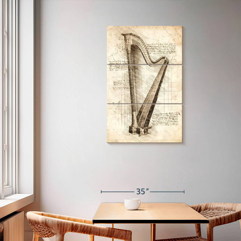 Abarca Old Harp, 57" H x 36" W