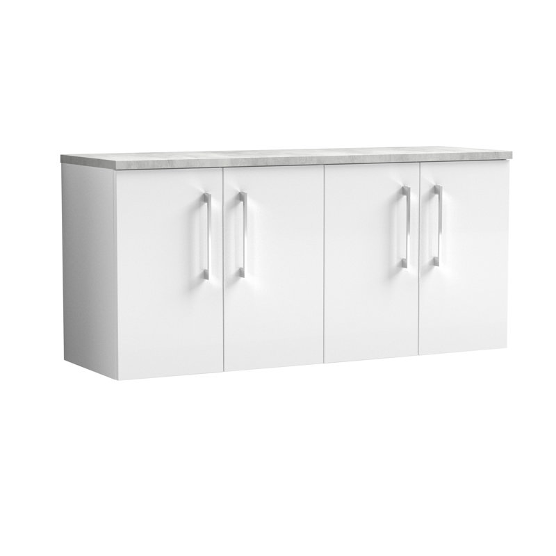 Arno 56.2cm Double Bathroom Vanity Base Only, Gloss White