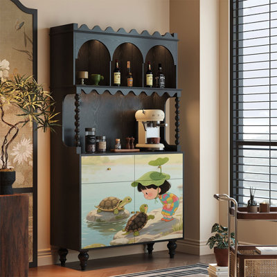 French retro  solid wood sideboard