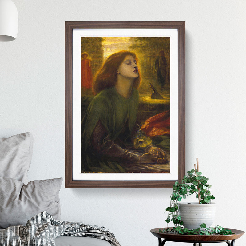 Beata Beatrix by Dante Gabriel Rossetti - Picture Frame Painting, 48cm H x 36cm W x 2cm D, Walnut Framed